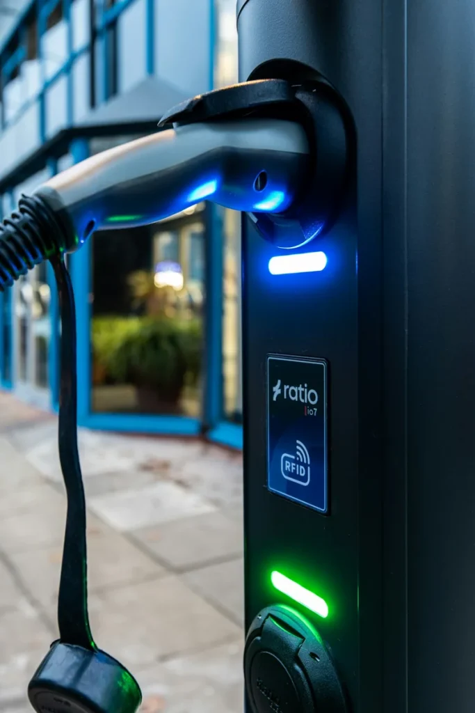 Borne de recharge pour véhicule électrique.