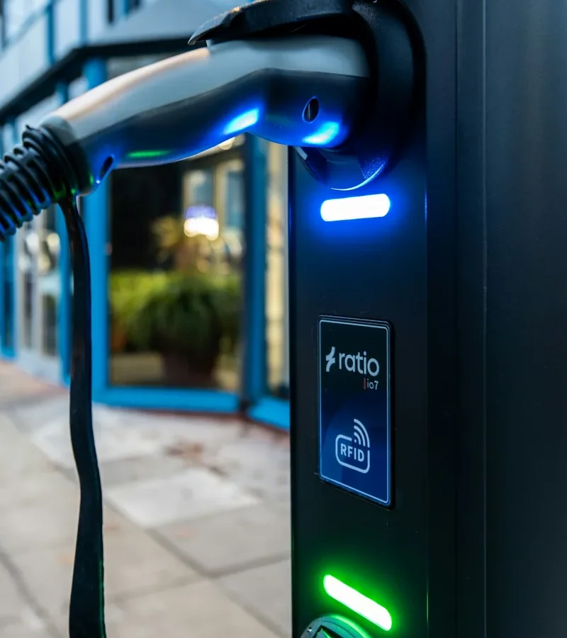 Borne de recharge pour véhicule électrique.